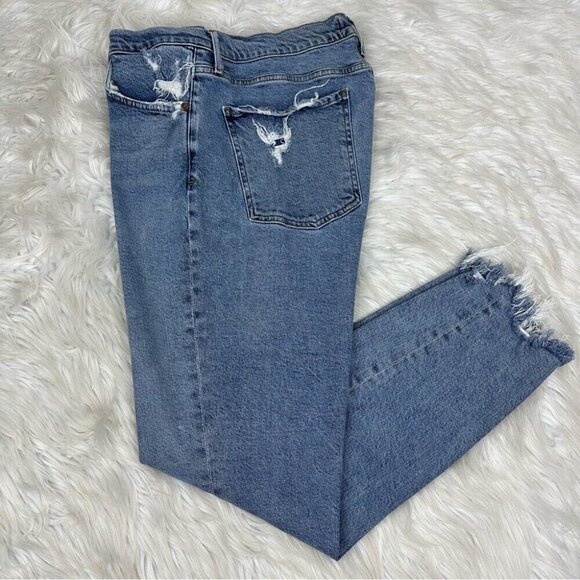 Agolde Women’s Nico Button-Fly Skinny‎ Luxury Raw Hem Blue Jeans W32-33/L26 - Picture 3 of 12